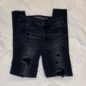 American Eagle High Rise Distressed Jeggings